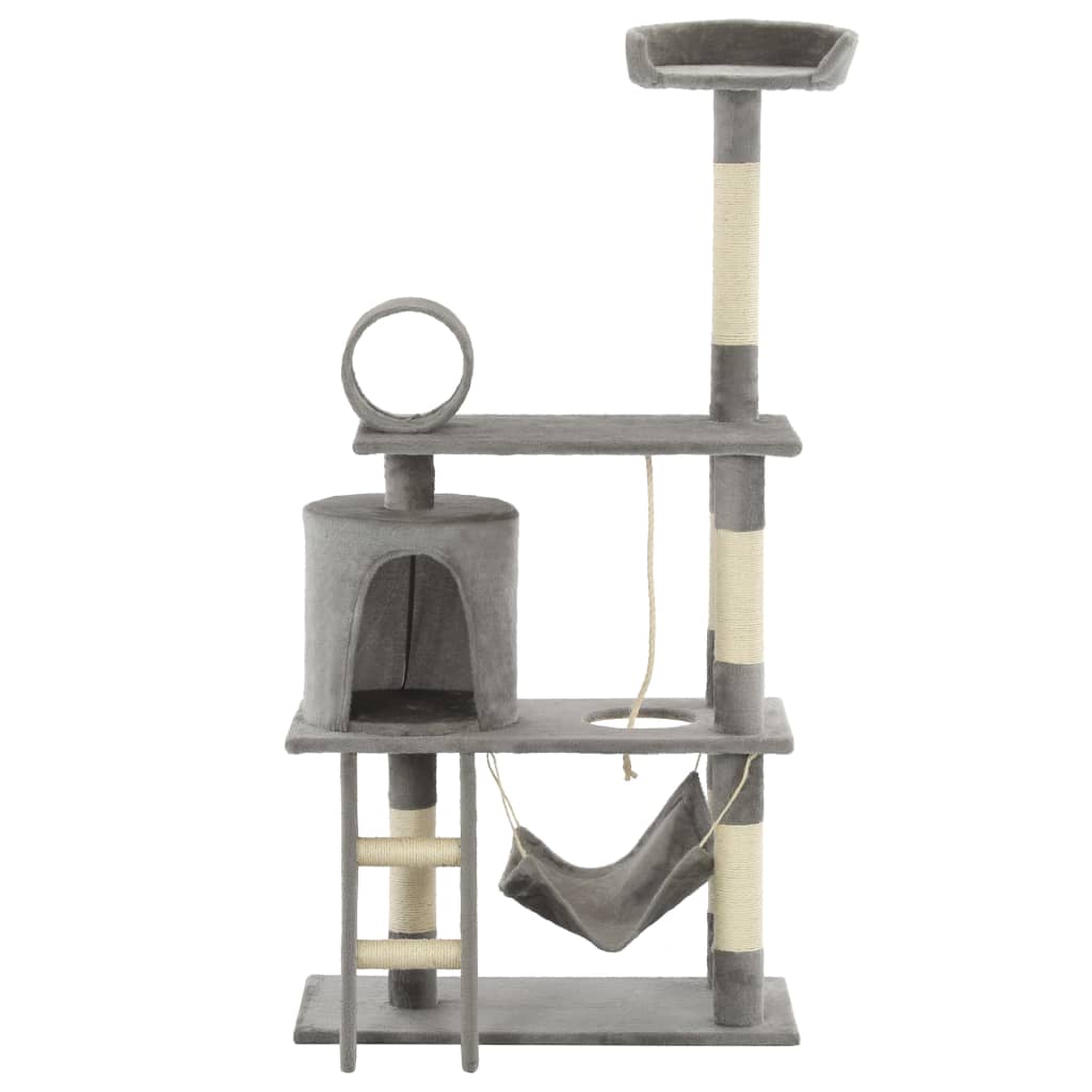 VidaXL Kattenkrabpaal met sisal krabpalen 140 cm grijs