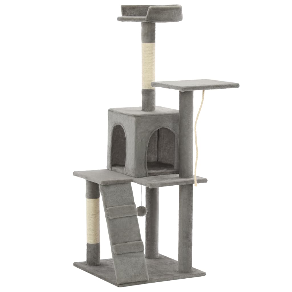 VidaXL Kattenkrabpaal met sisal krabpalen 120 cm grijs
