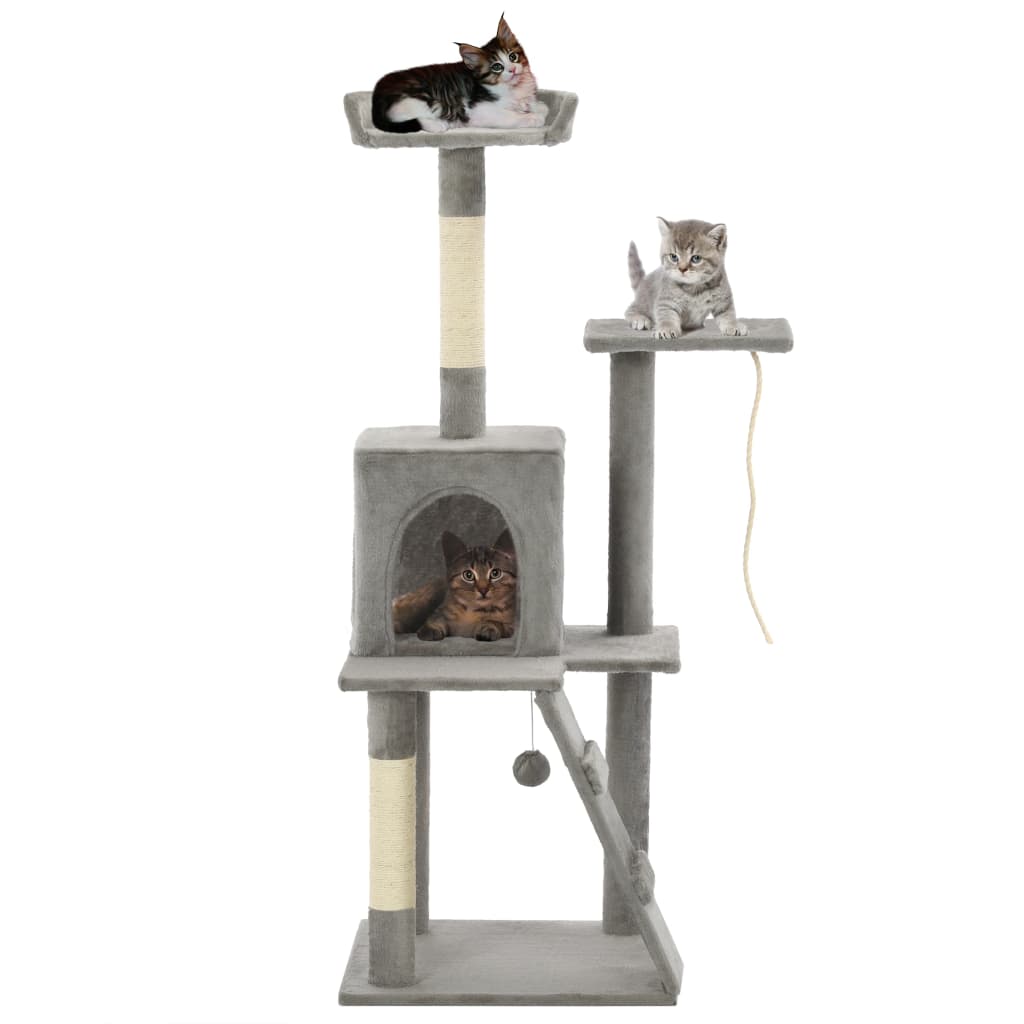 VidaXL Kattenkrabpaal met sisal krabpalen 120 cm grijs
