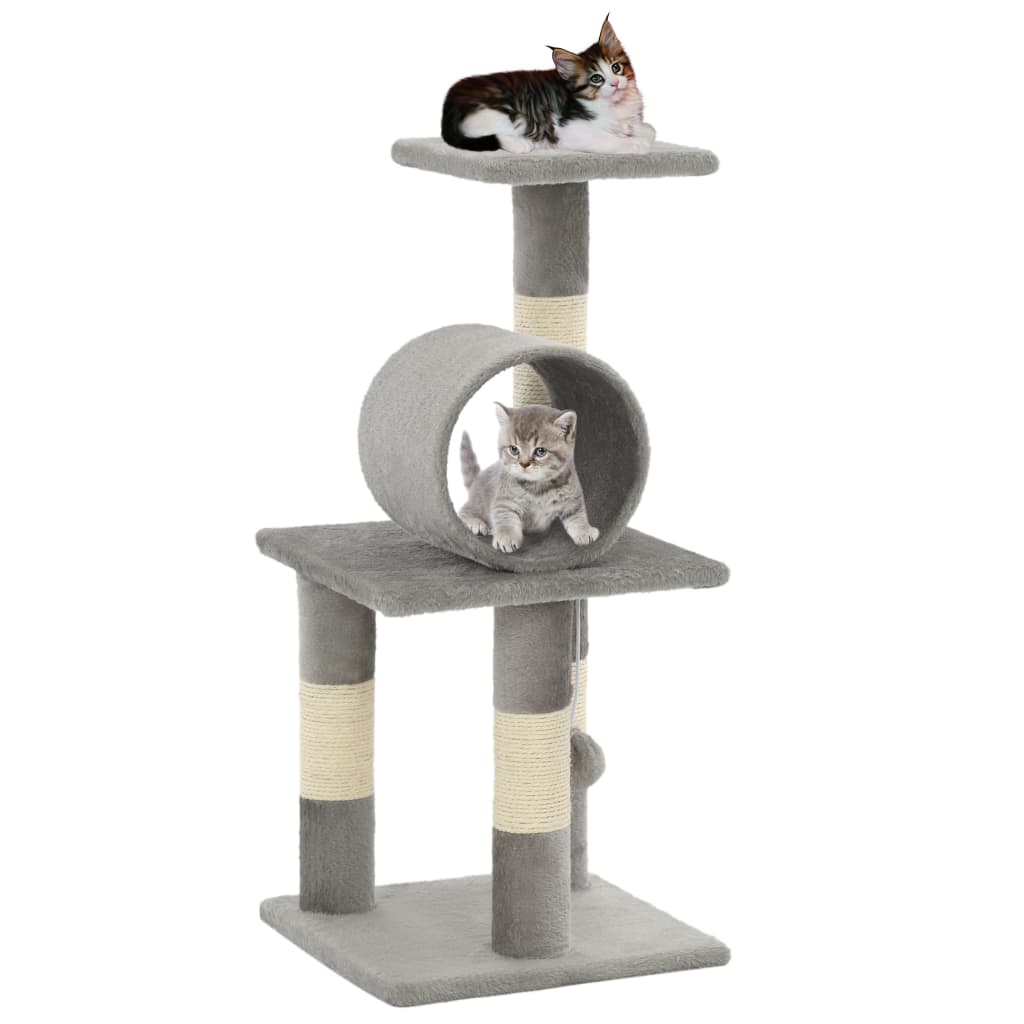 VidaXL Kattenkrabpaal met sisal krabpalen 65 cm grijs