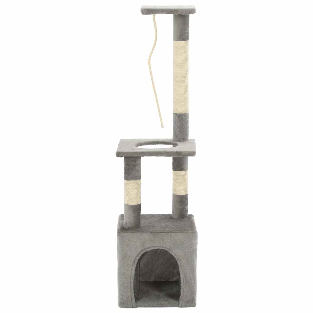 VidaXL Kattenkrabpaal met sisal krabpalen 109 cm grijs