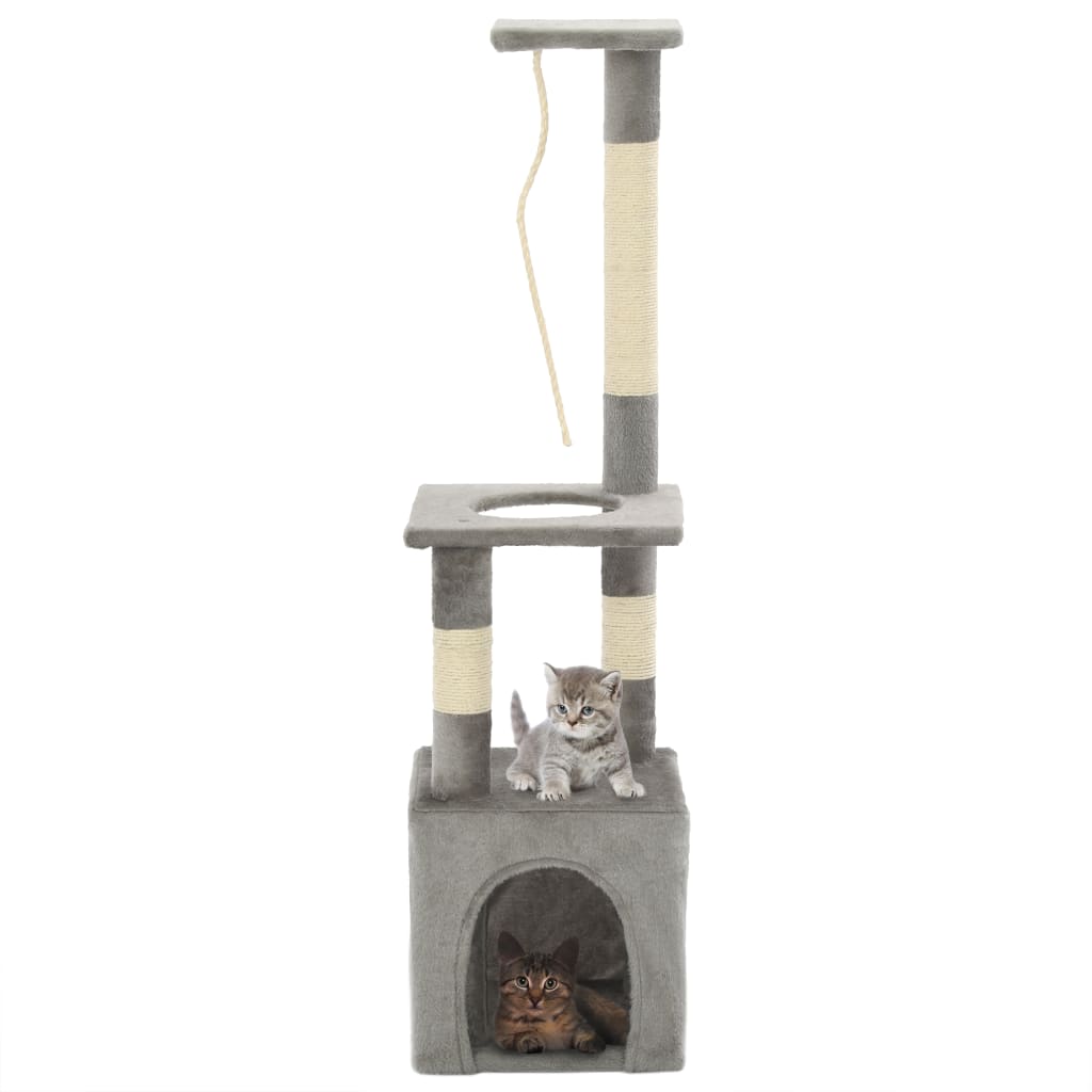 VidaXL Kattenkrabpaal met sisal krabpalen 109 cm grijs