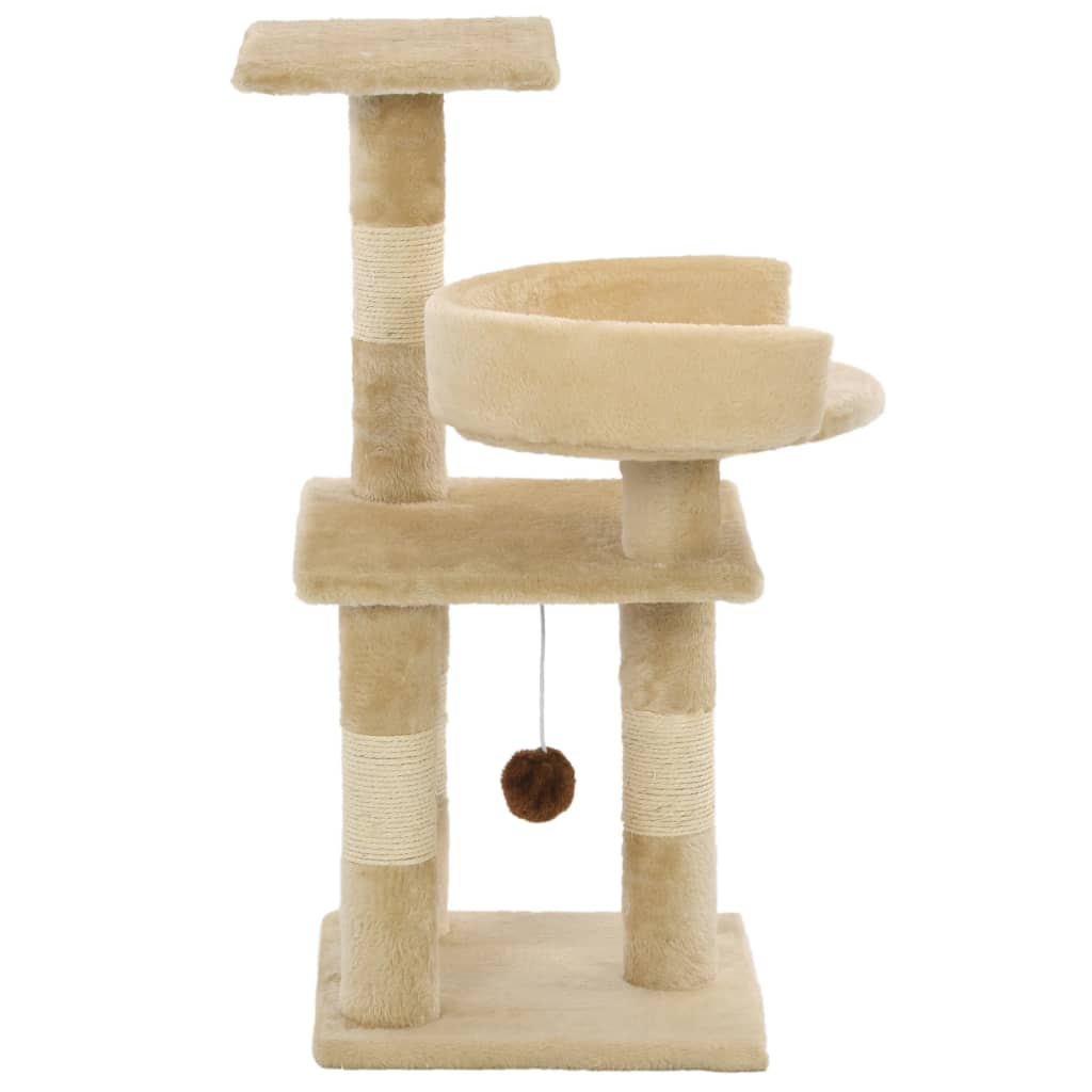 VidaXL Kattenkrabpaal met sisal krabpalen 65 cm beige