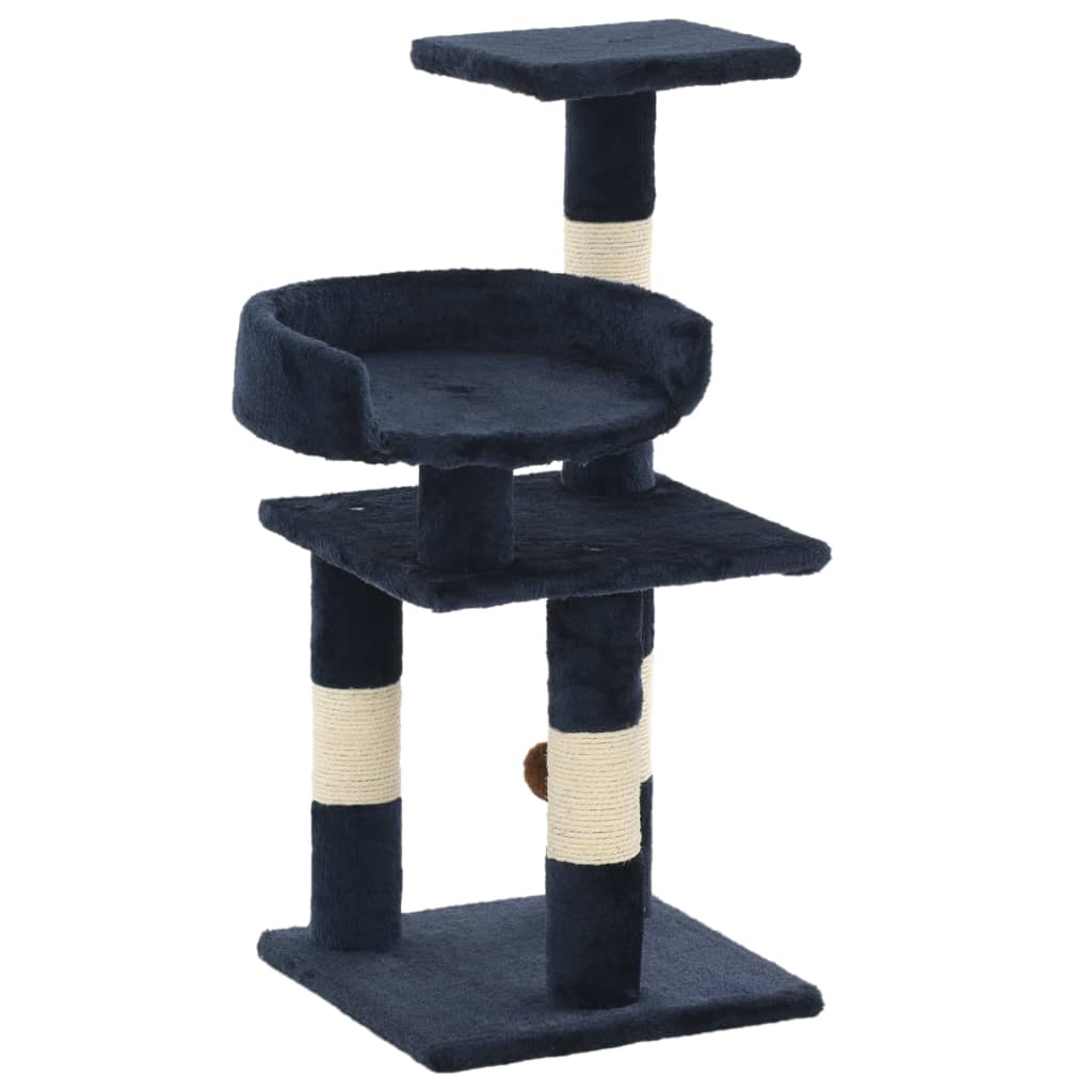 VidaXL Kattenkrabpaal met sisal krabpalen 65 cm blauw