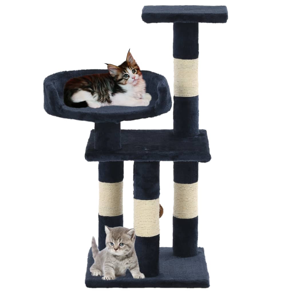 VidaXL Kattenkrabpaal met sisal krabpalen 65 cm blauw