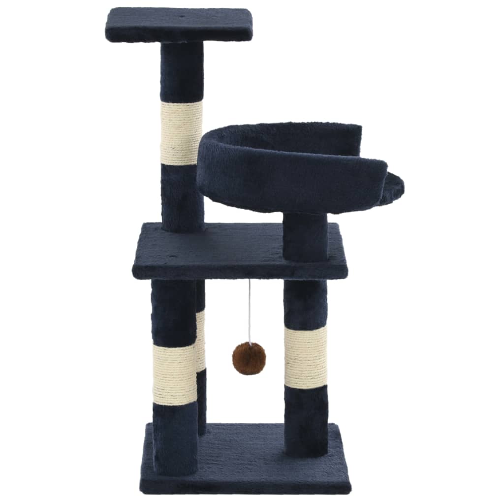 VidaXL Kattenkrabpaal met sisal krabpalen 65 cm blauw