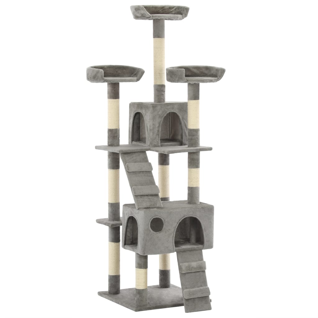 VidaXL Kattenkrabpaal met sisal krabpalen 170 cm grijs