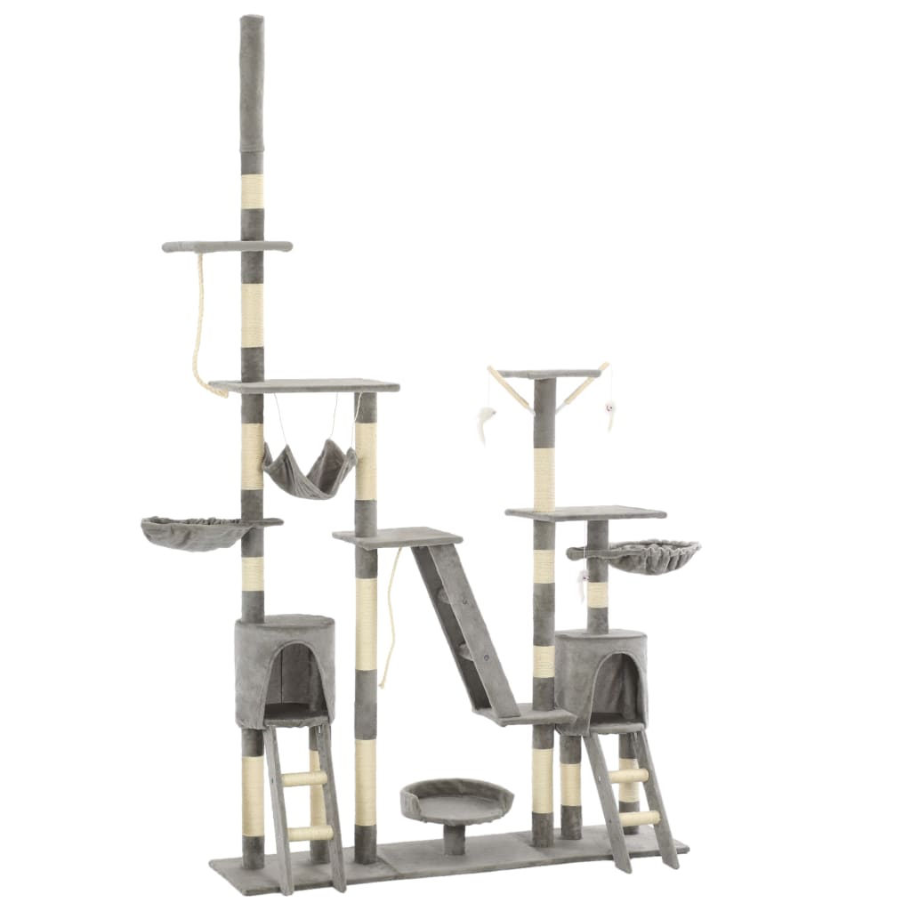 VidaXL Kattenkrabpaal met sisal krabpalen 230-250 cm grijs