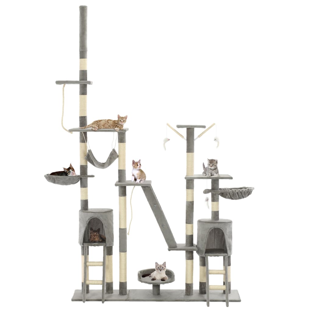 VidaXL Kattenkrabpaal met sisal krabpalen 230-250 cm grijs