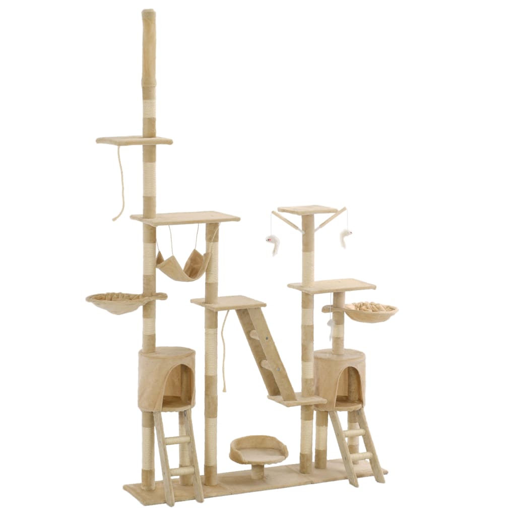 VidaXL Kattenkrabpaal met sisal krabpalen 230-250 cm beige