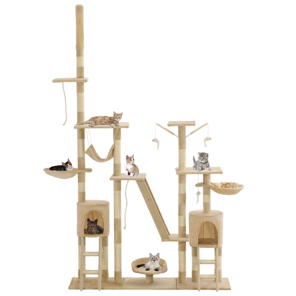 VidaXL Kattenkrabpaal met sisal krabpalen 230-250 cm beige