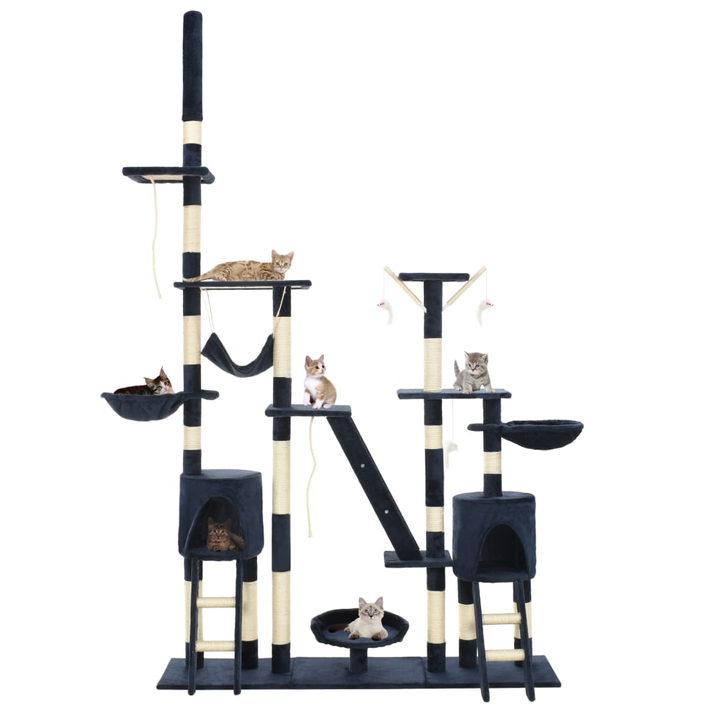 VidaXL Kattenkrabpaal met sisal krabpalen 230-250 cm blauw