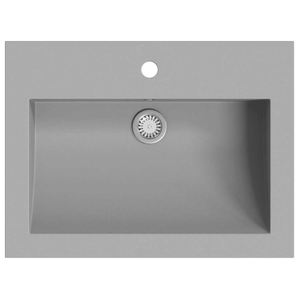 VidaXL Wasbak 600x450x120 mm graniet grijs