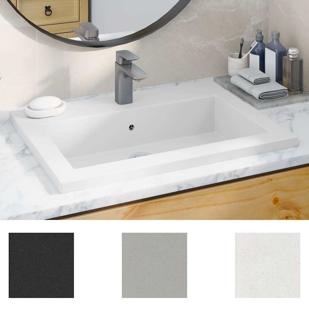 VidaXL Wasbak 600x450x120 mm graniet wit