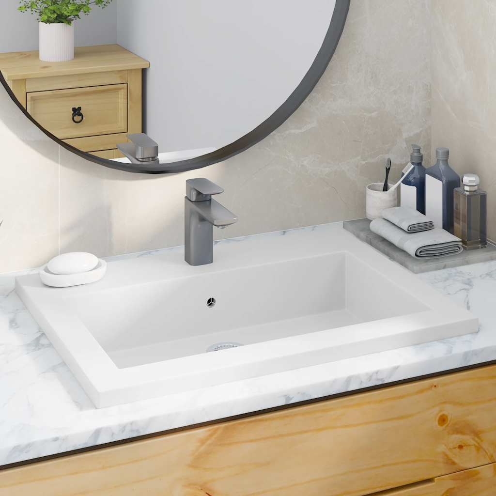 VidaXL Wasbak 600x450x120 mm graniet wit