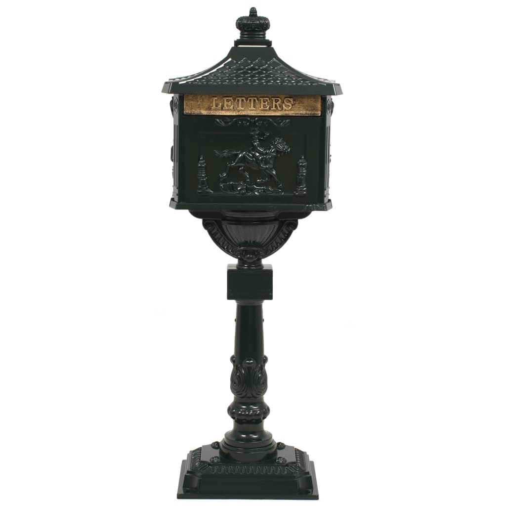 VidaXL Staande brievenbus vintage stijl roestbestendig aluminium groen