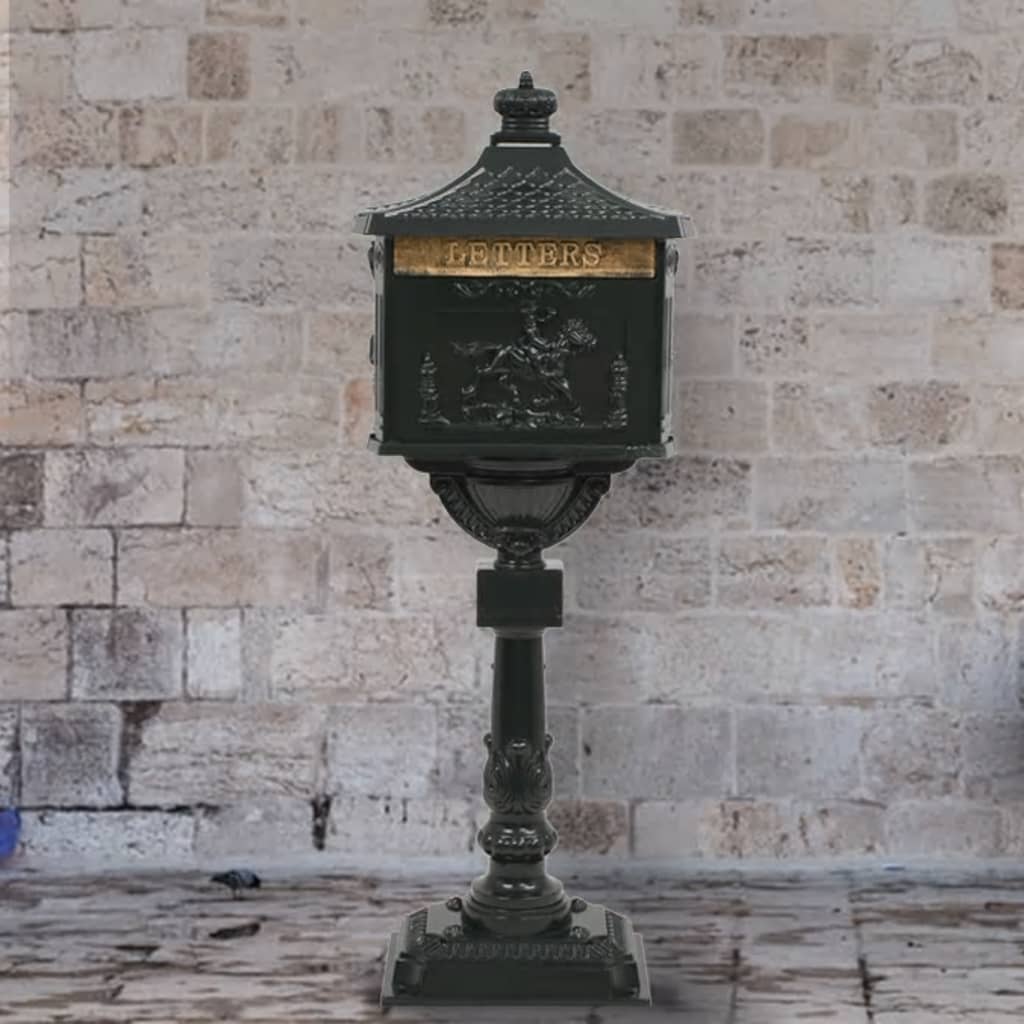 VidaXL Staande brievenbus vintage stijl roestbestendig aluminium groen