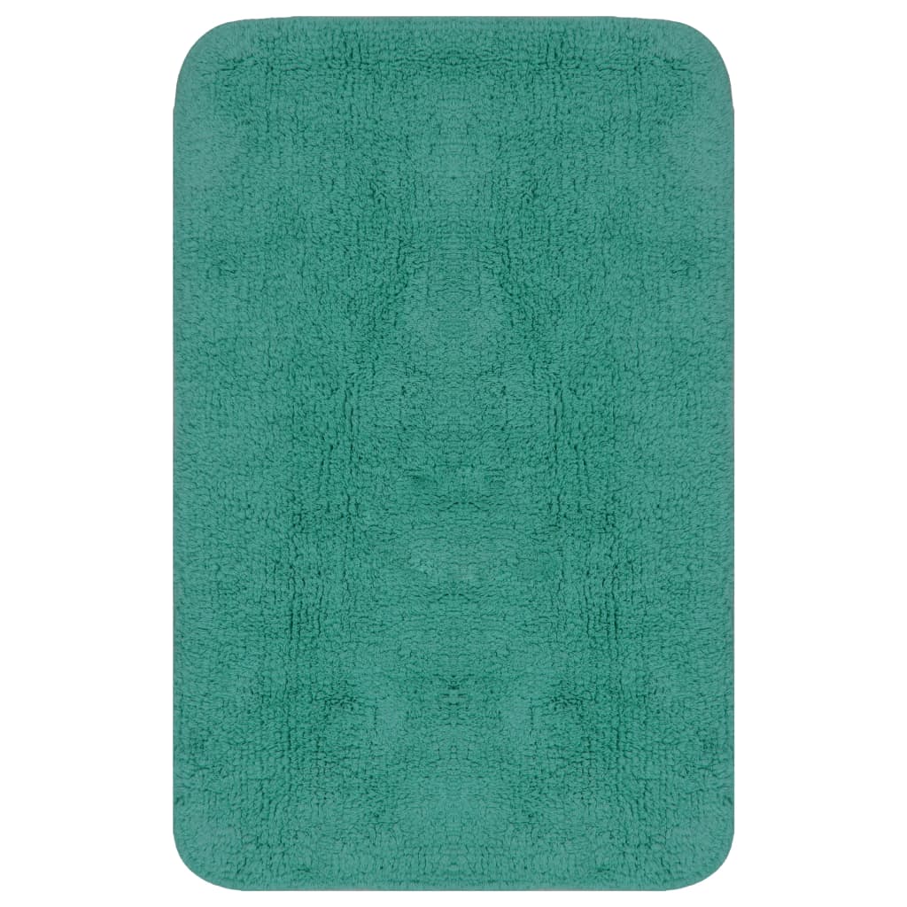 VidaXL Badmattenset stof turquoise 3-delig