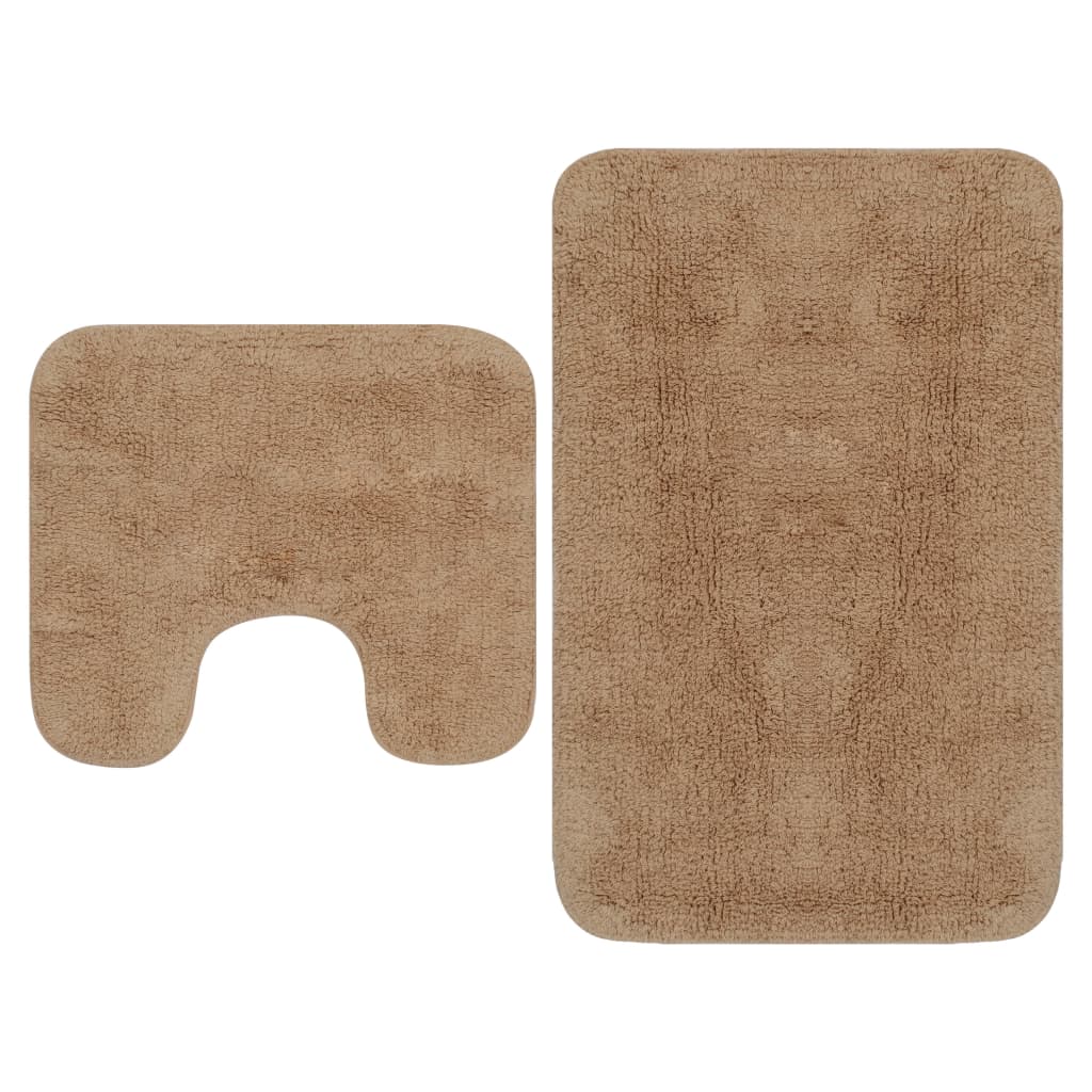 VidaXL Badmattenset stof beige 2-delig
