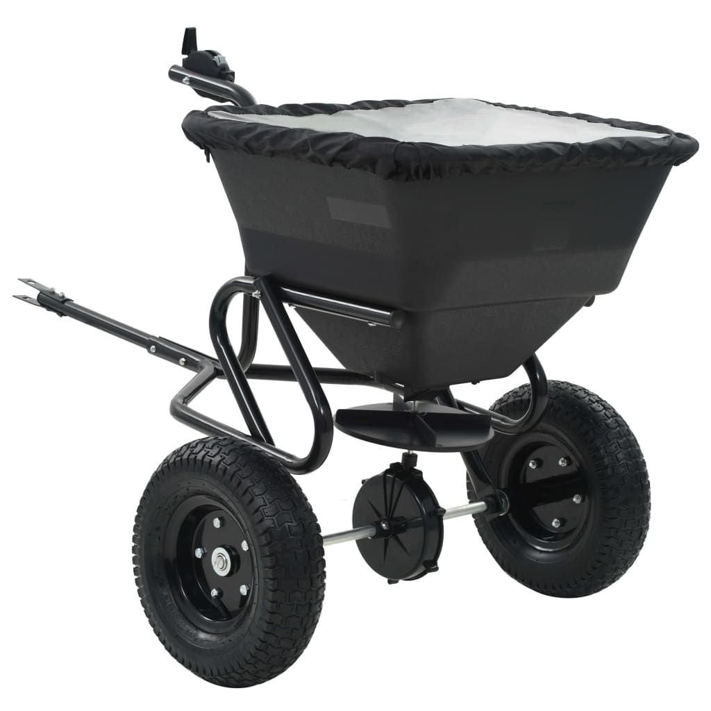 VidaXL Strooiwagen sleepmodel 45 l 125x74x79 cm pvc en staal