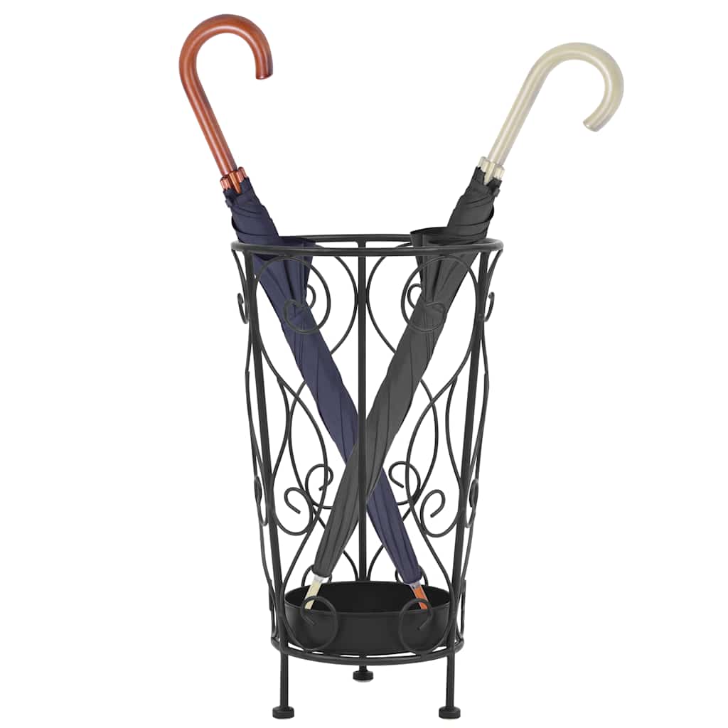 VidaXL Parapluhouder vintage stijl 26x46 cm metaal zwart