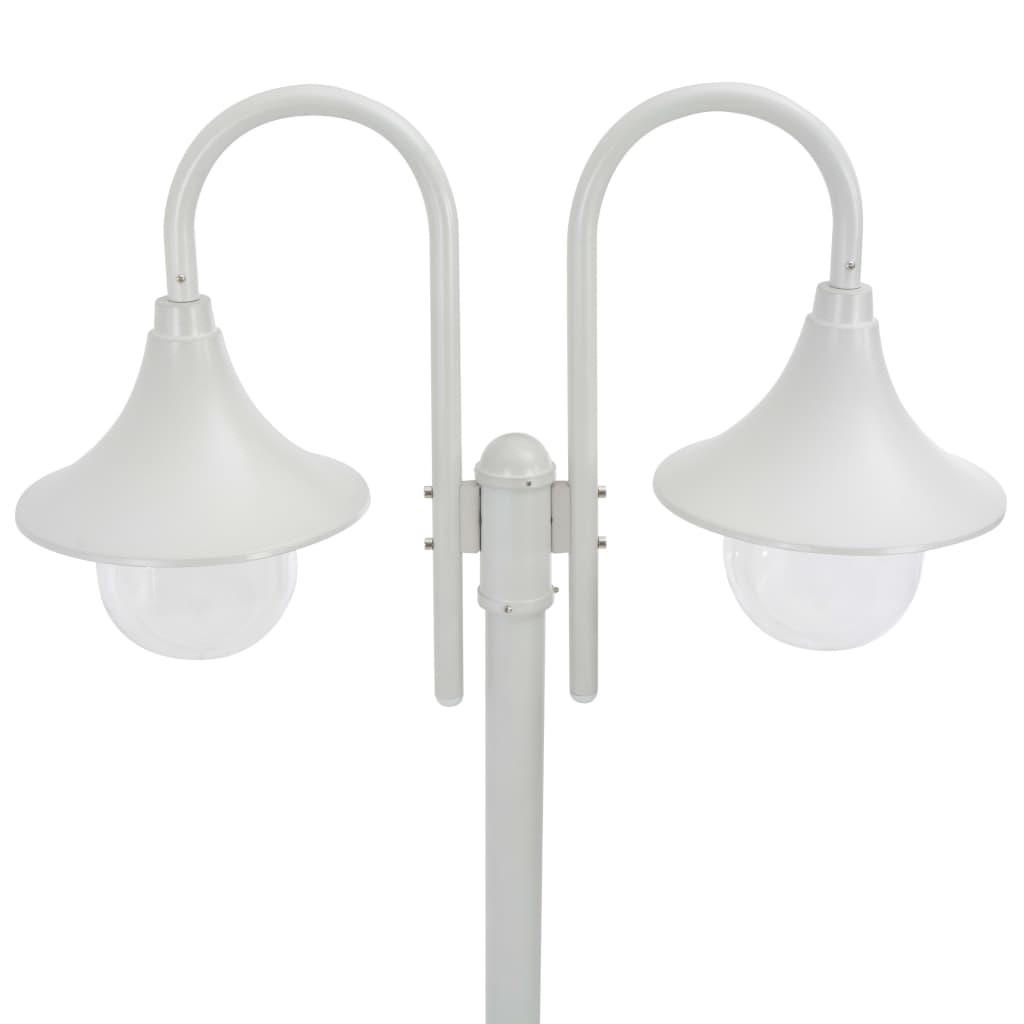 VidaXL Paalverlichting tuin e27 220 cm aluminium wit 2-delig