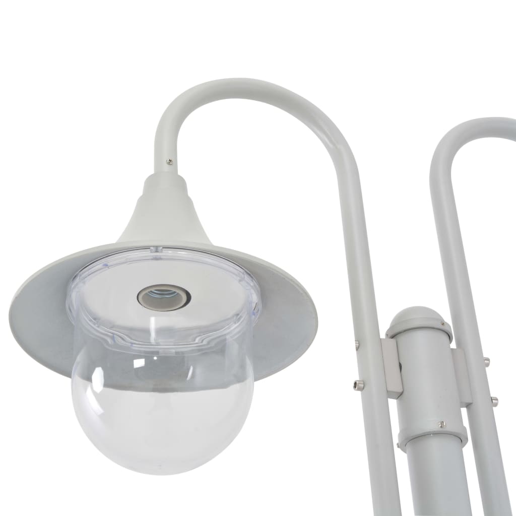 VidaXL Paalverlichting tuin e27 220 cm aluminium wit 2-delig