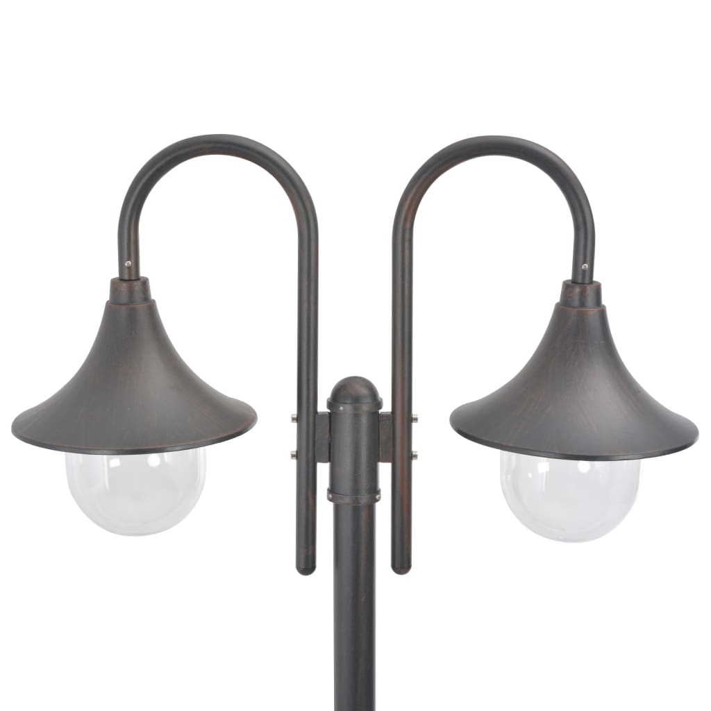 VidaXL Paalverlichting tuin e27 220 cm aluminium brons 2-delig