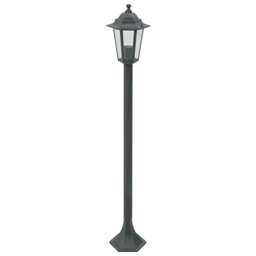 VidaXL Paalverlichting voor tuin e27 110 cm aluminium donkergroen 6 st