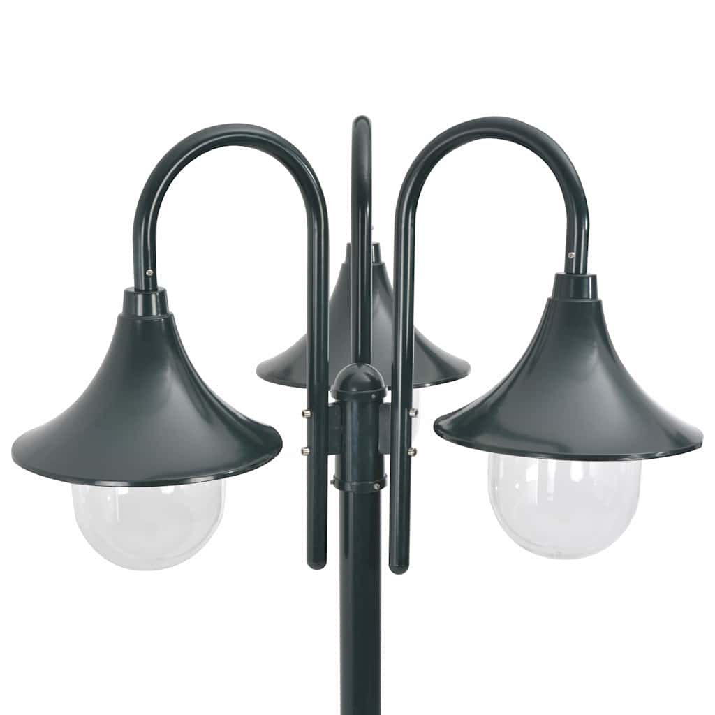 VidaXL Paalverlichting tuin e27 220 cm aluminium donkergroen 3-delig
