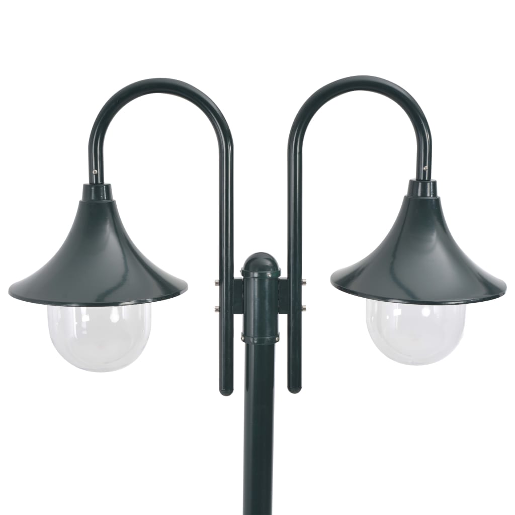 VidaXL Paalverlichting tuin e27 220 cm aluminium donkergroen 2-delig