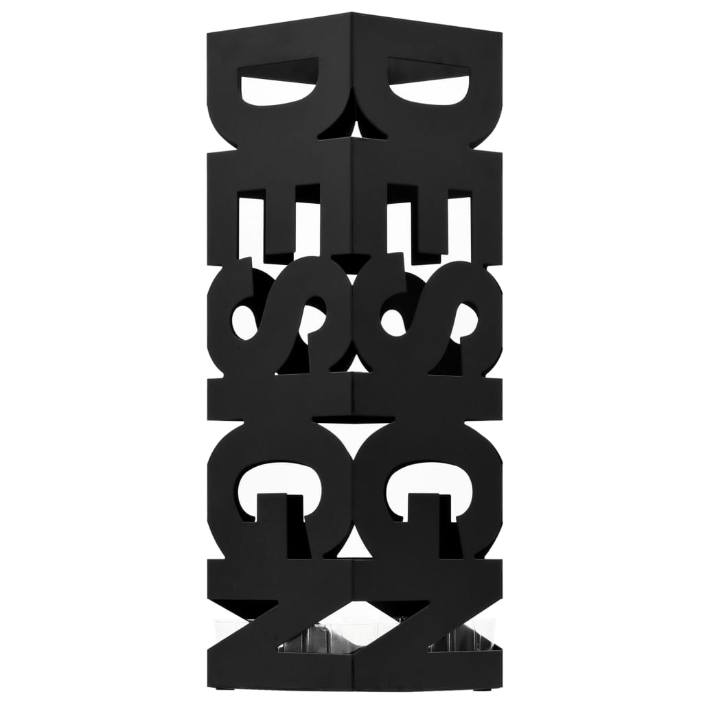 VidaXL Parapluhouder design staal zwart