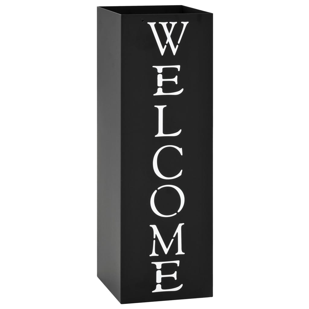 VidaXL Parapluhouder welcome staal zwart
