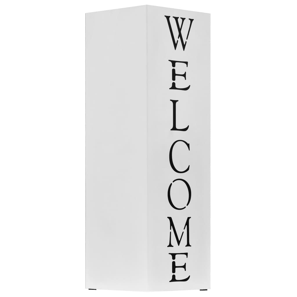 VidaXL Parapluhouder welcome staal wit