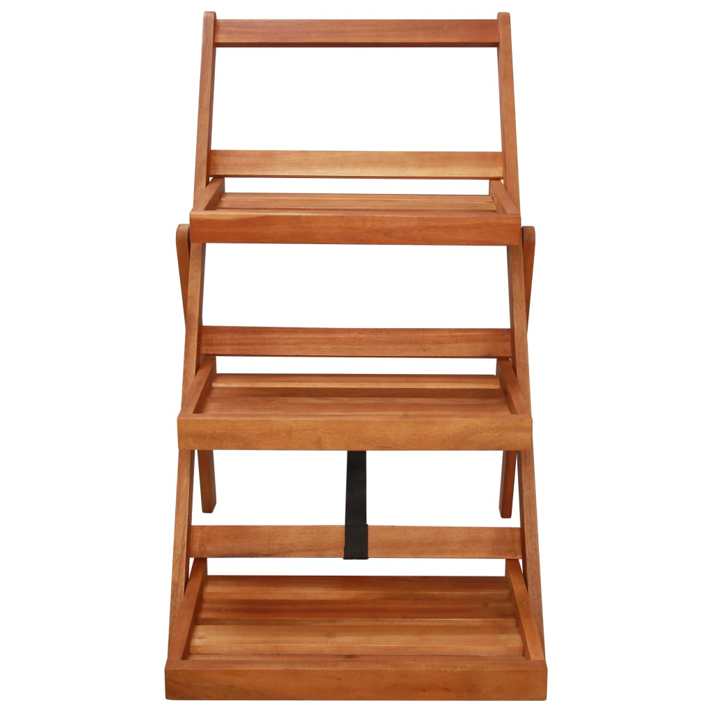VidaXL Plantenstandaard 3-laags 50x63x80 cm massief acaciahout