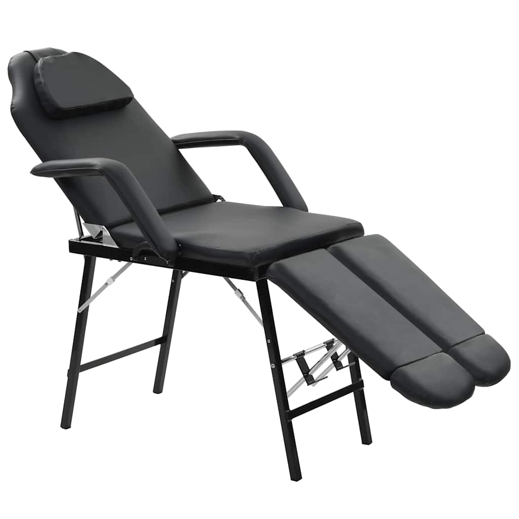 VidaXL Gezichtsbehandelstoel draagbaar 185x78x76 cm kunstleer zwart