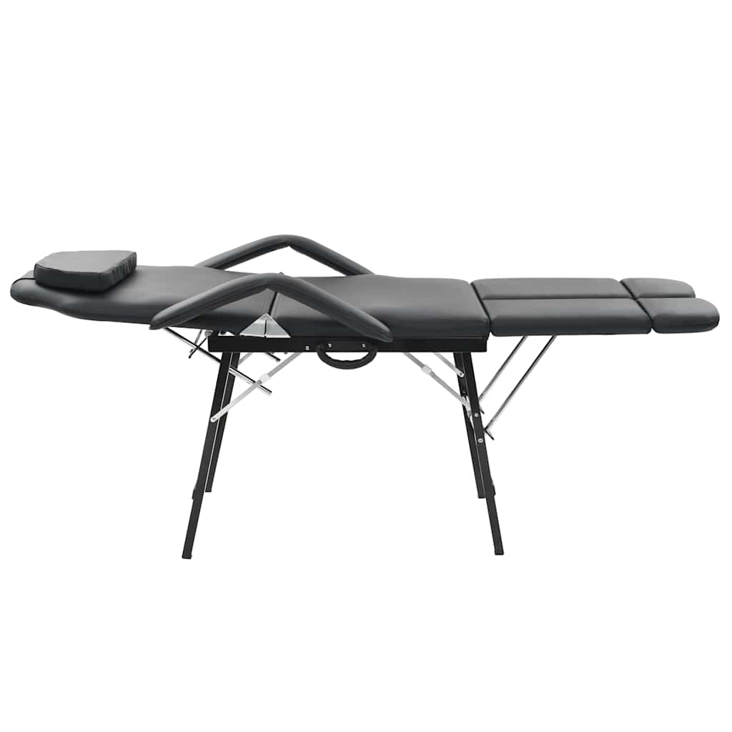 VidaXL Gezichtsbehandelstoel draagbaar 185x78x76 cm kunstleer zwart