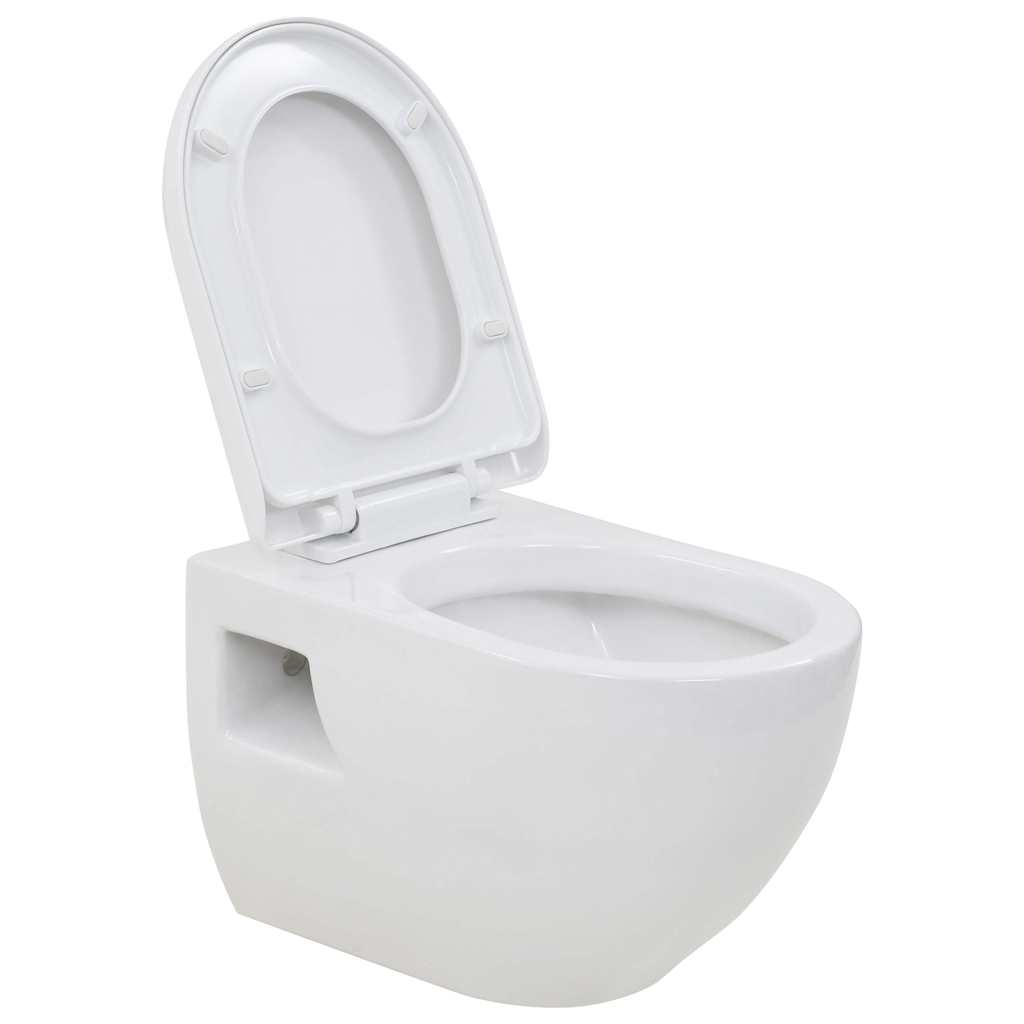 VidaXL Wandtoilet keramiek wit