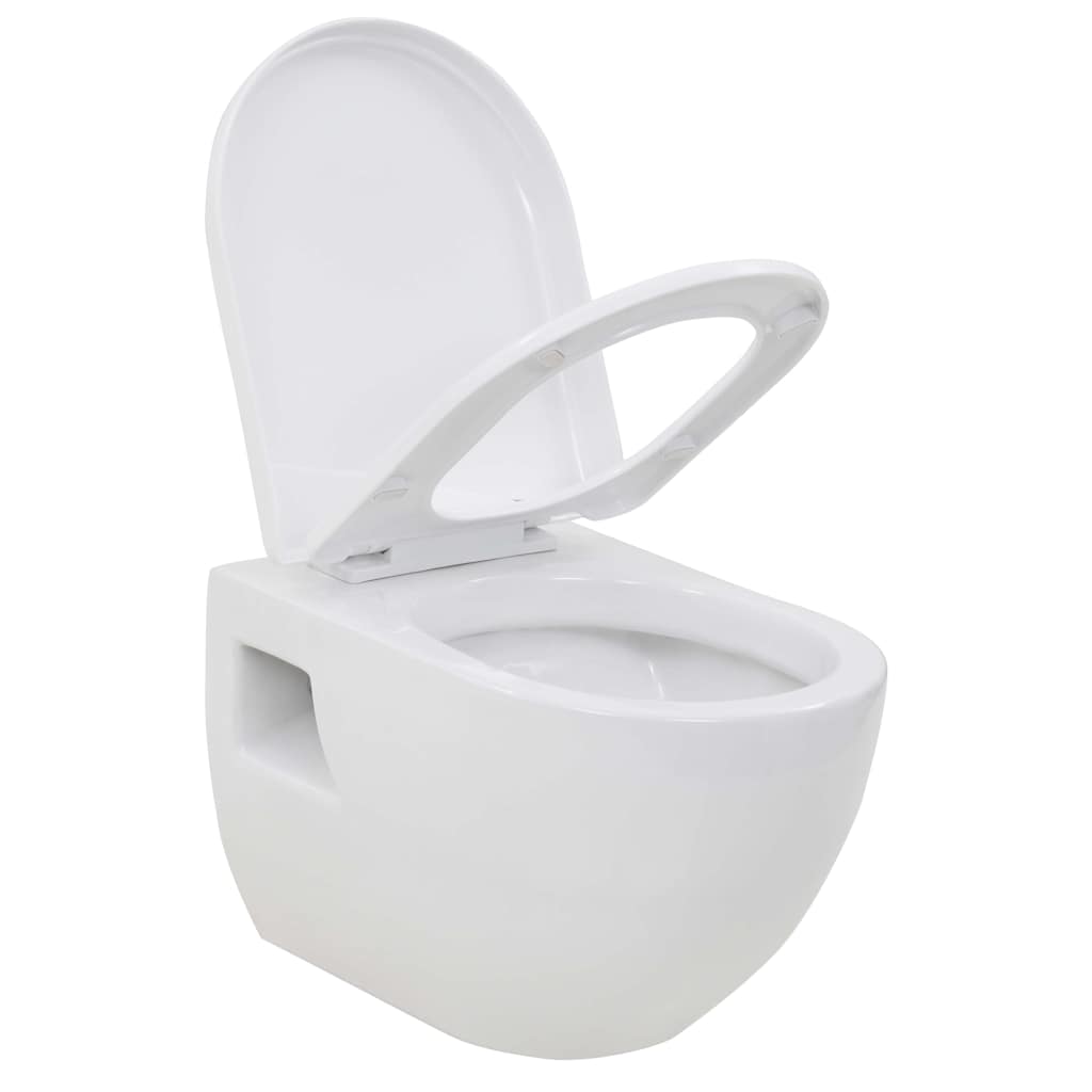 VidaXL Wandtoilet keramiek wit