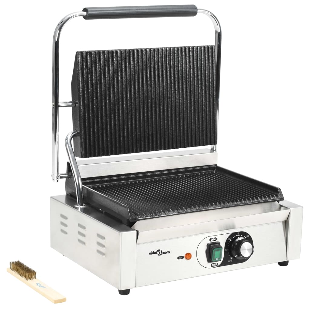 VidaXL Panini grill gegroefd 2200 w 43x30,5x20 cm