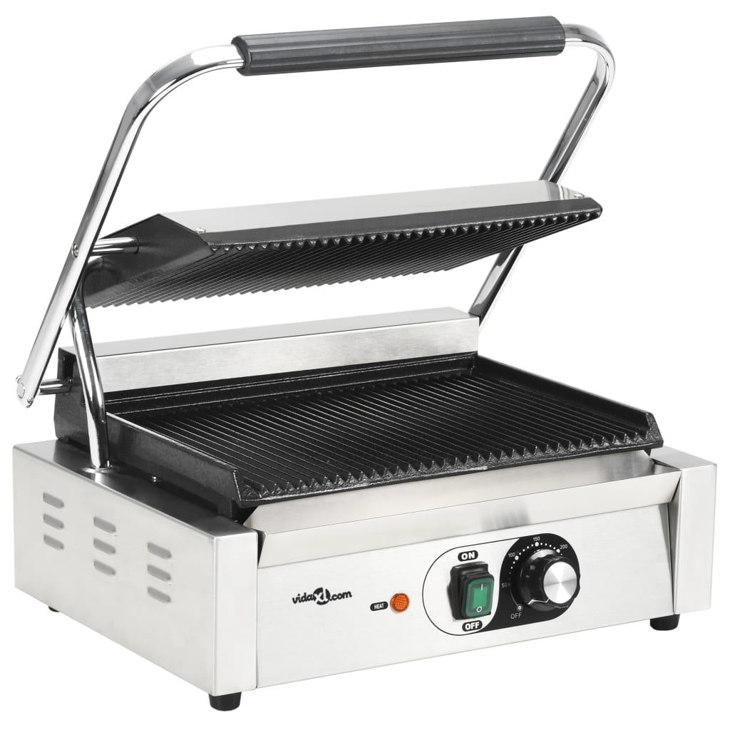 VidaXL Panini grill gegroefd 2200 w 43x30,5x20 cm