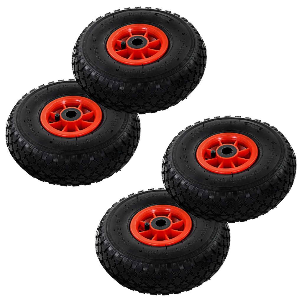 VidaXL Steekwagenwielen 4 st 3,00-4 (245x82) rubber