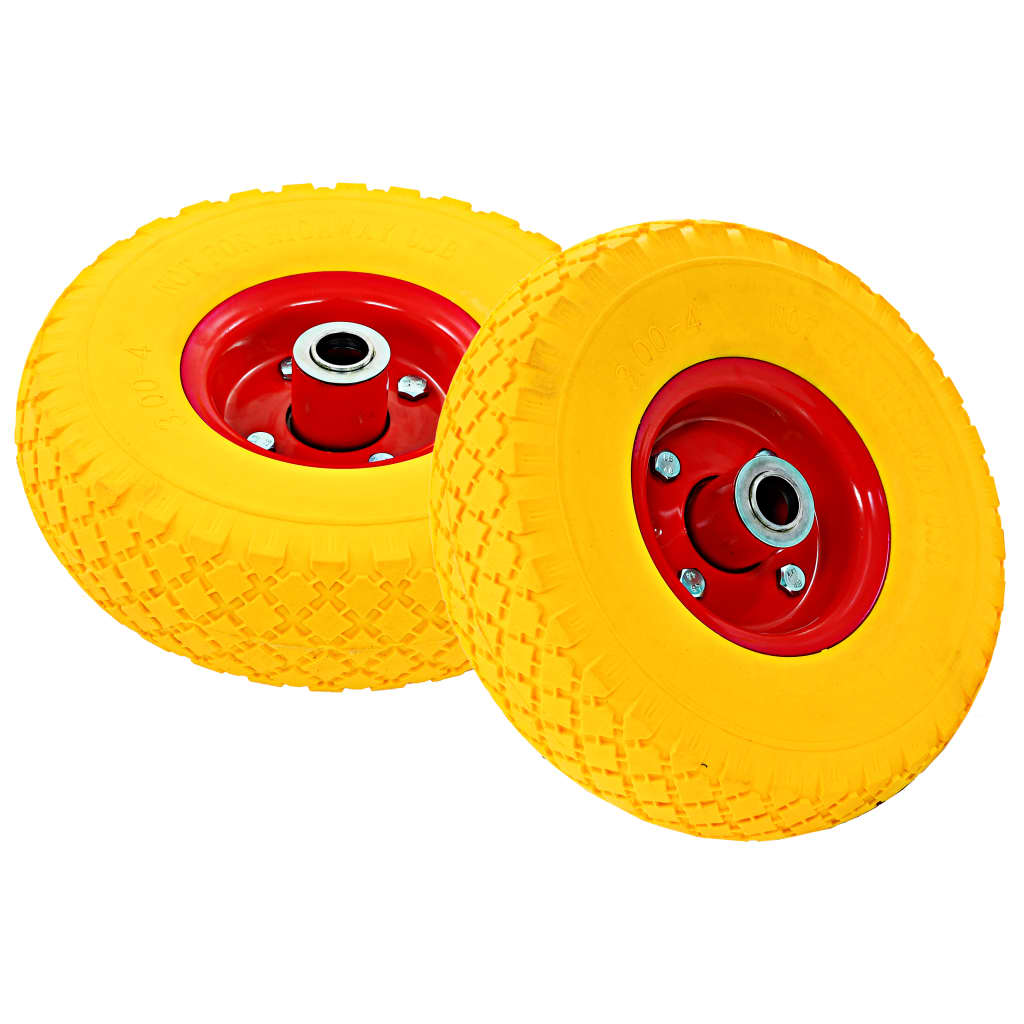 VidaXL Steekwagenwielen 4 st 3,00-4 (245x82) massief pu