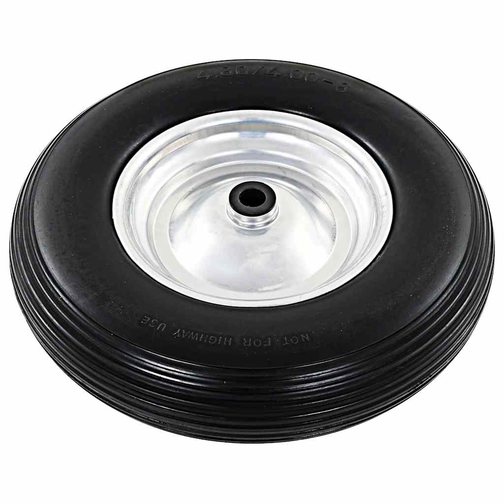 VidaXL Kruiwagenwielen met assen 4,00-8 390 mm massief pu 2 st