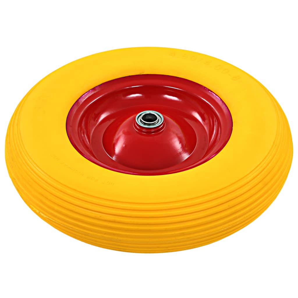 VidaXL Kruiwagenwiel met as 4,00-8 390 mm massief pu