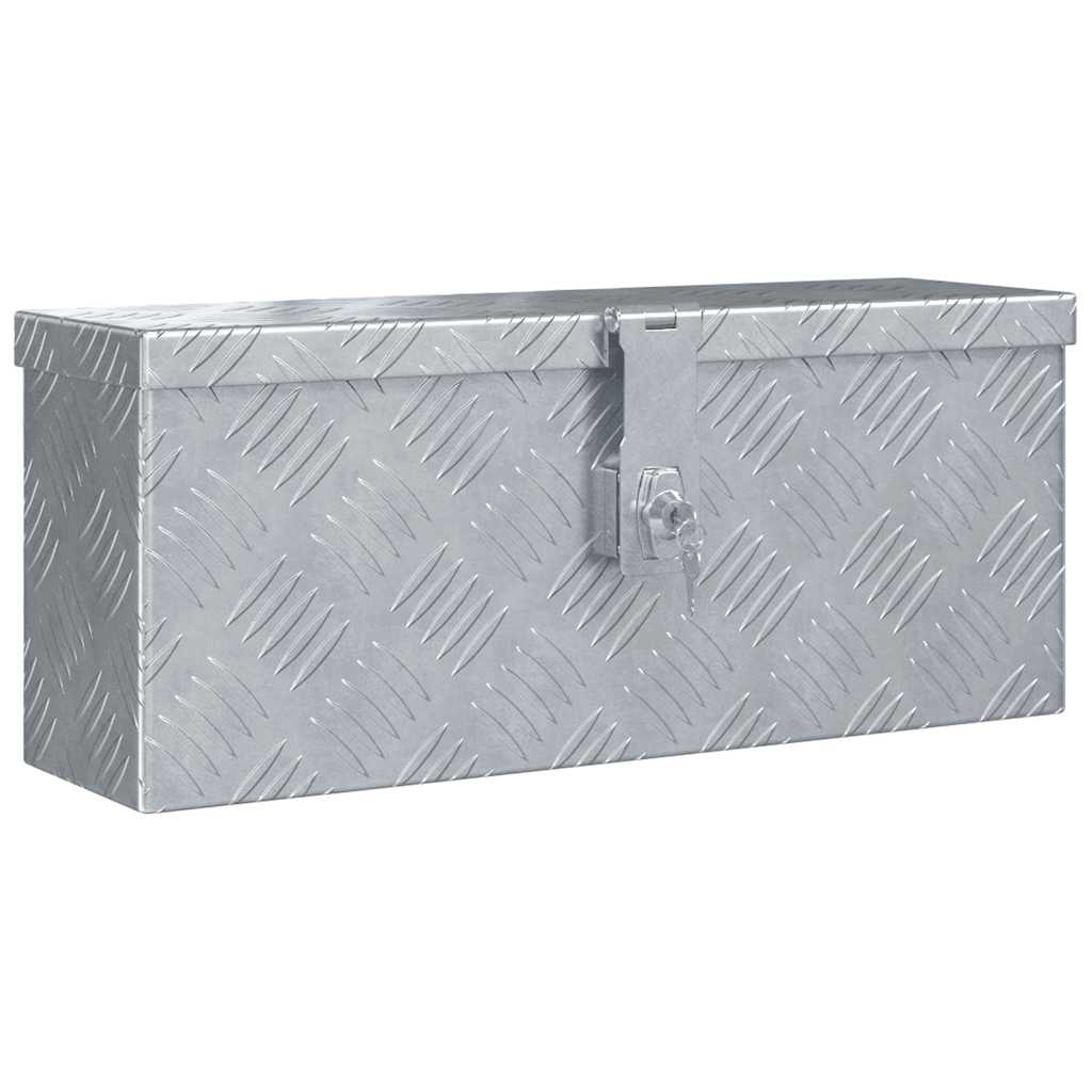VidaXL Aluminium kist 48,5x14x20 cm zilverkleurig
