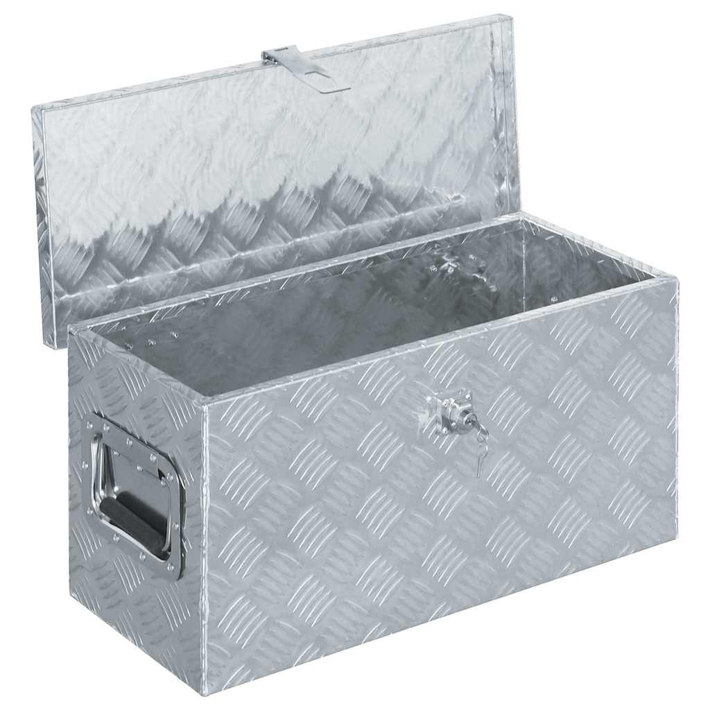 VidaXL Aluminium kist 61,5x26,5x30 cm zilverkleurig
