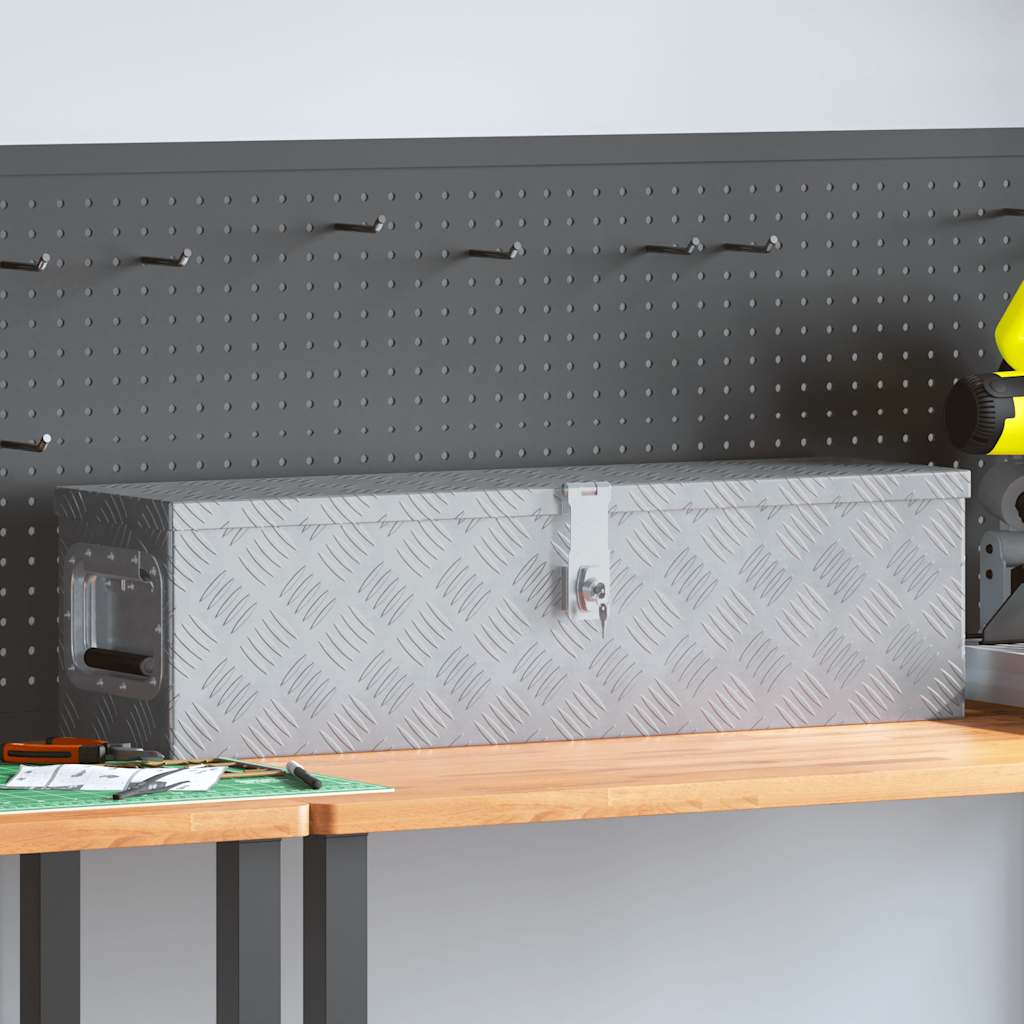 VidaXL Aluminium kist 80,5x22x22 cm zilverkleurig