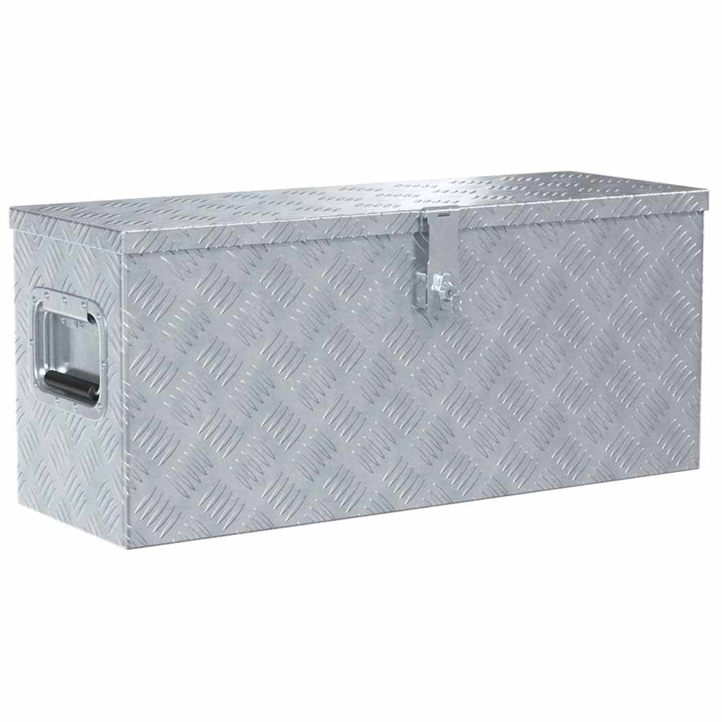 VidaXL Aluminium kist 76,5x26,5x33 cm zilverkleurig