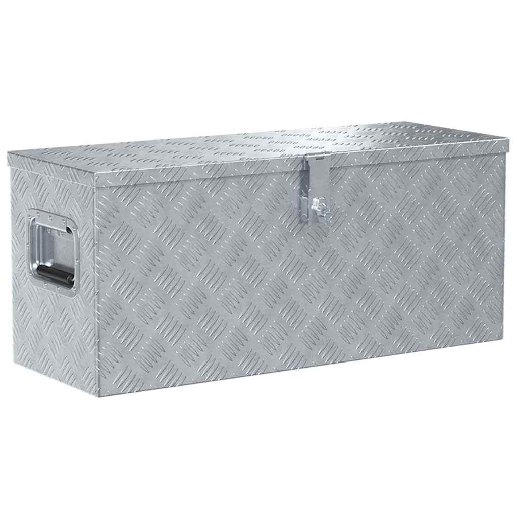 VidaXL Aluminium kist 80x30x35 cm zilverkleurig